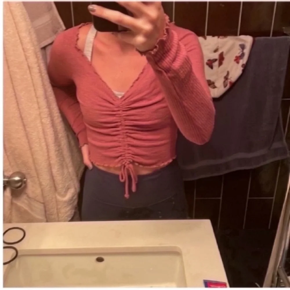 Altar’d state Chanel Ribbed Ruched Top - Pink - Picture 2 of 2